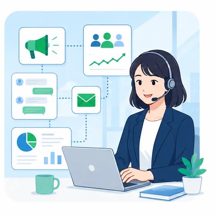 丸投げ・運用代行のサービス内容を表すイラスト