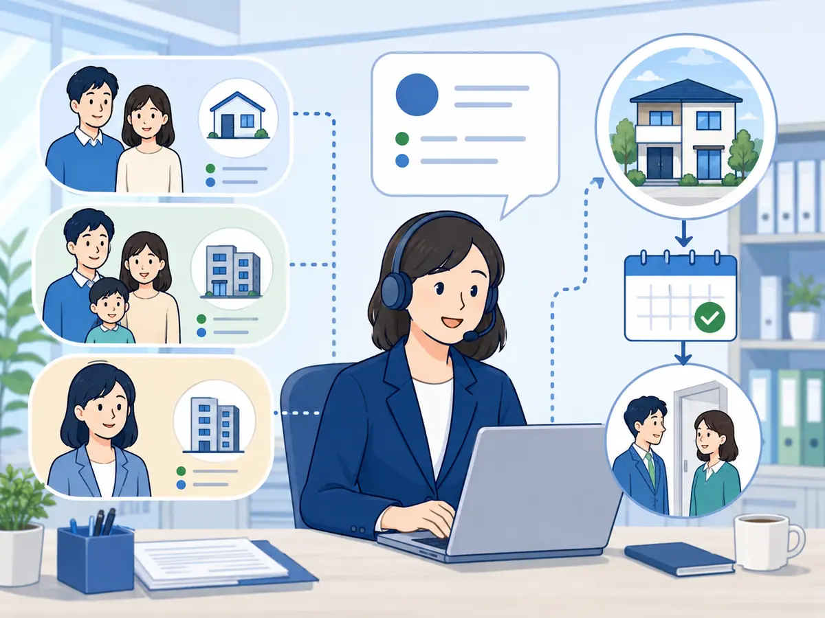対策を表す住宅営業向けイラスト